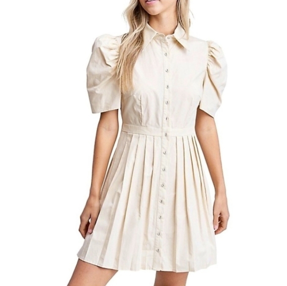 En Saison Babdoll Puff Sleeve Safari Dress - Picture 1 of 13